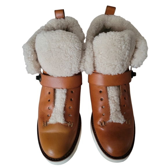 Coach Urban Hiker Shearling Leather Platform Boots - Picture 5 of 9